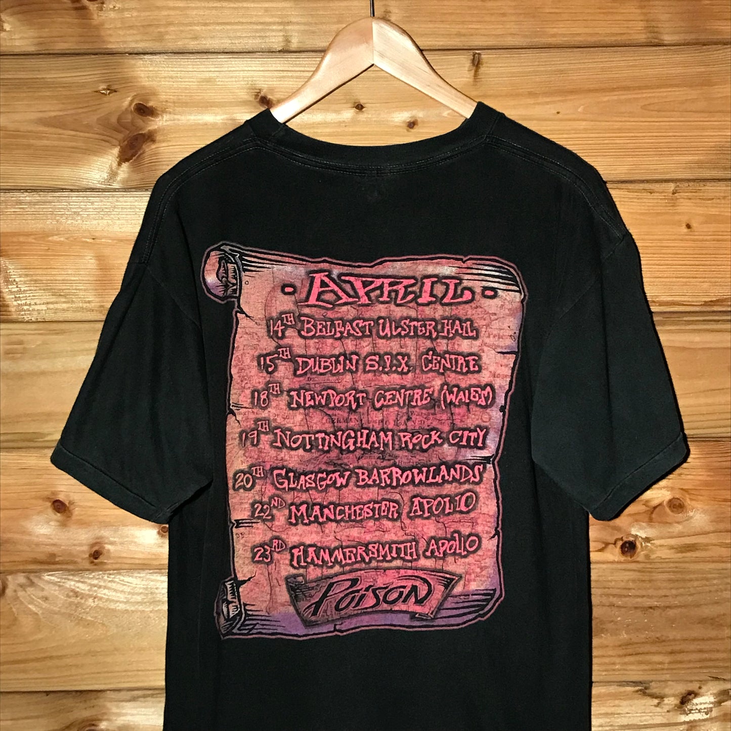 1993 Poison Seven Dates Over Europe Tour t shirt