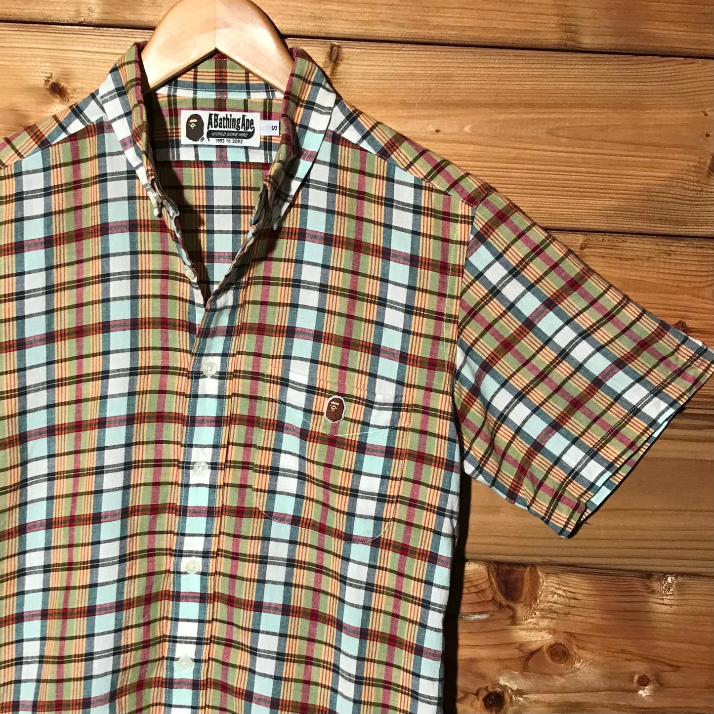 Bape, A Bathing Ape Plaid Tartan button up shirt