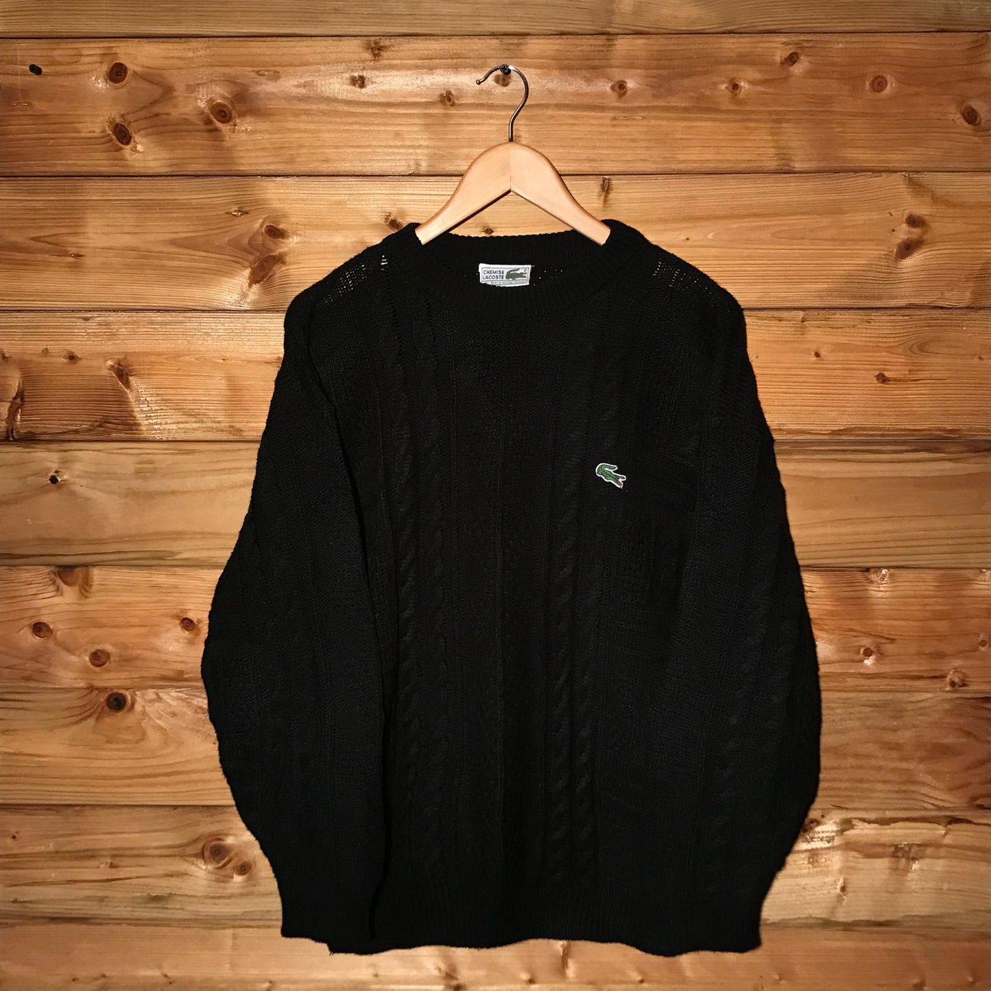 90s Lacoste Essentials cable knit sweatshirt