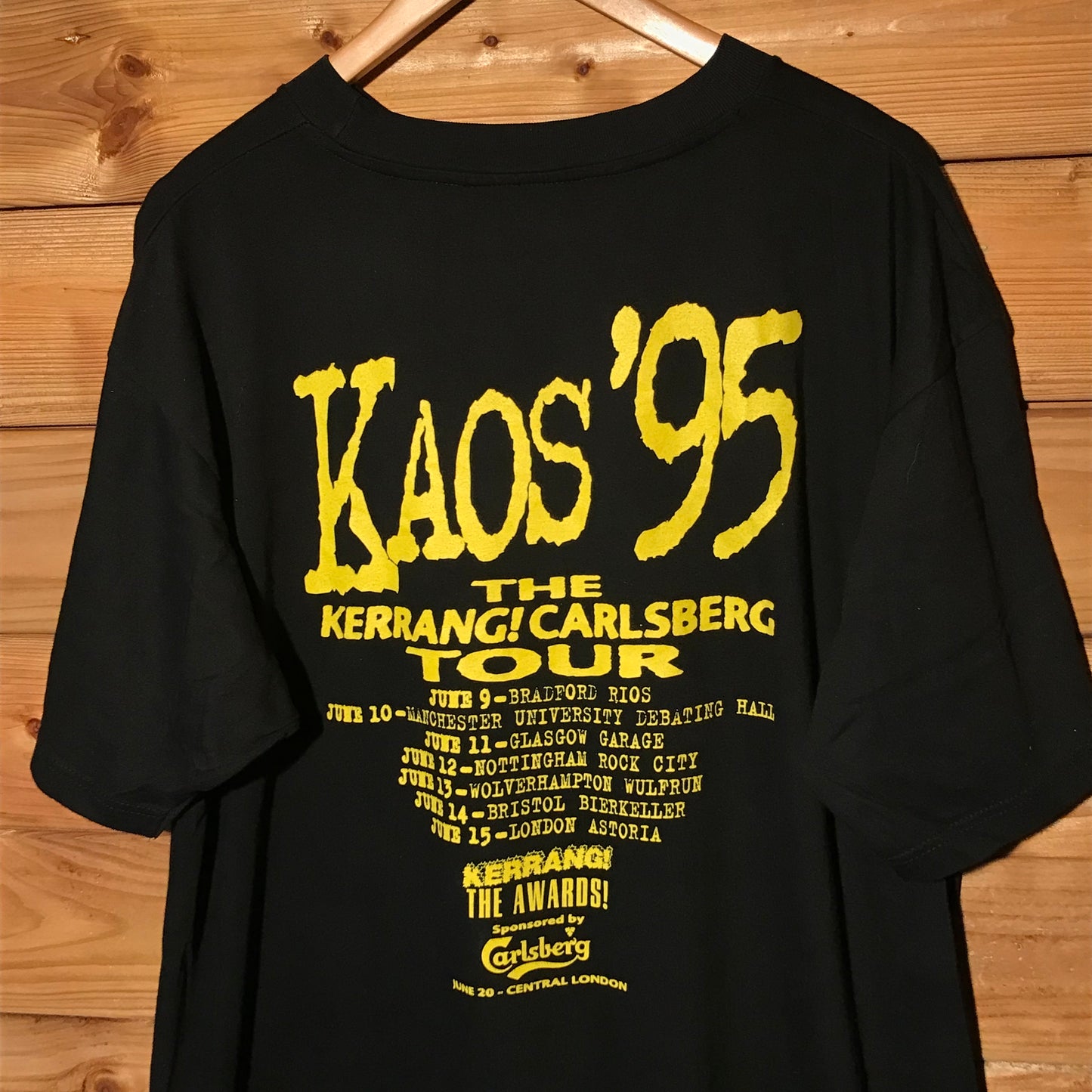 1995 Kerrang Carslberg Kaos Tour t shirt