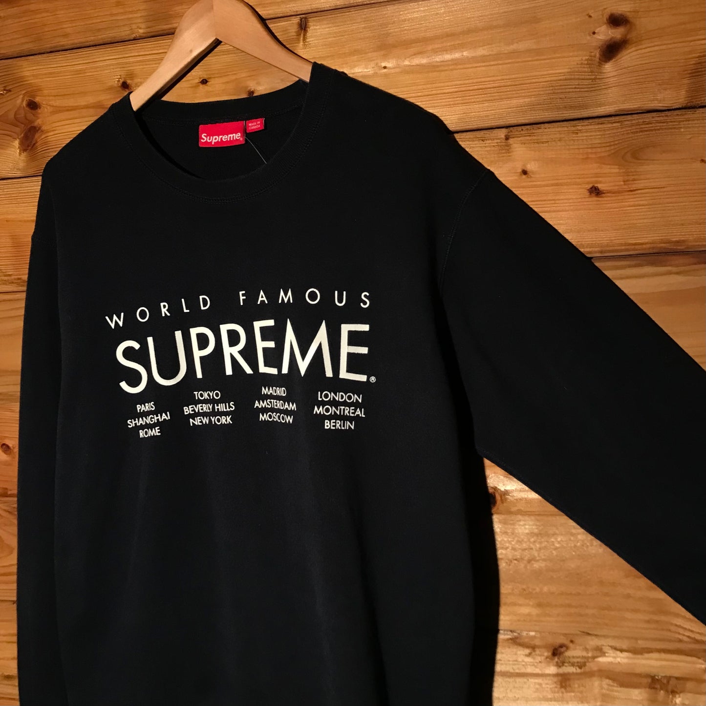 2015 Supreme World Famous International Centre Spellout sweatshirt