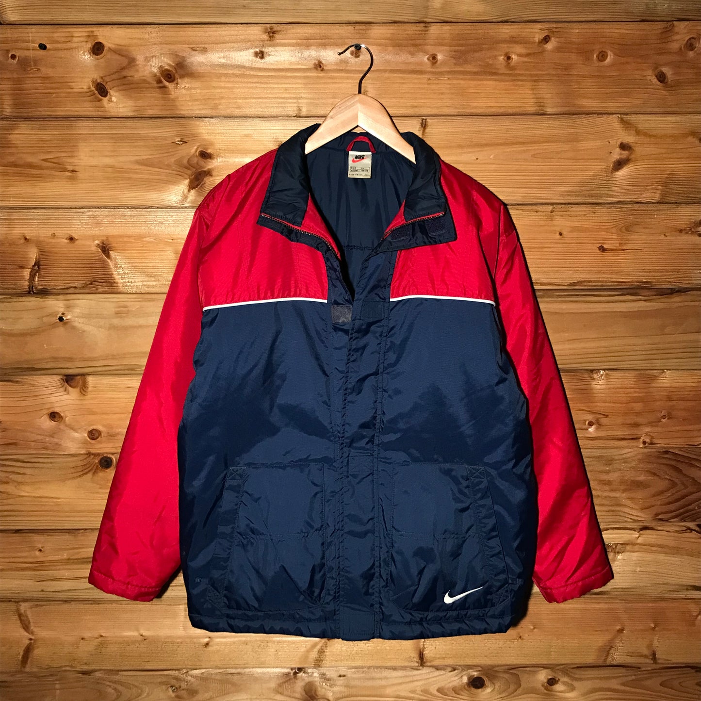 90s Nike Piping Split Double Swoosh down jacket