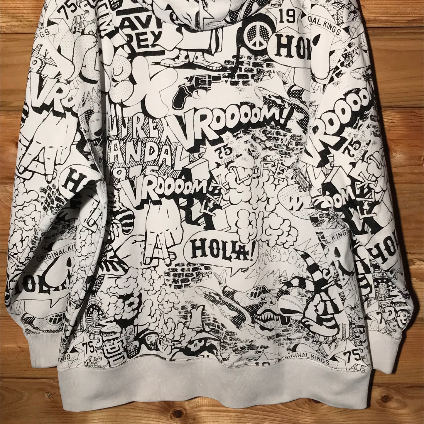 Avirex Vandal Comic Spellouts AOP zip up hoodie