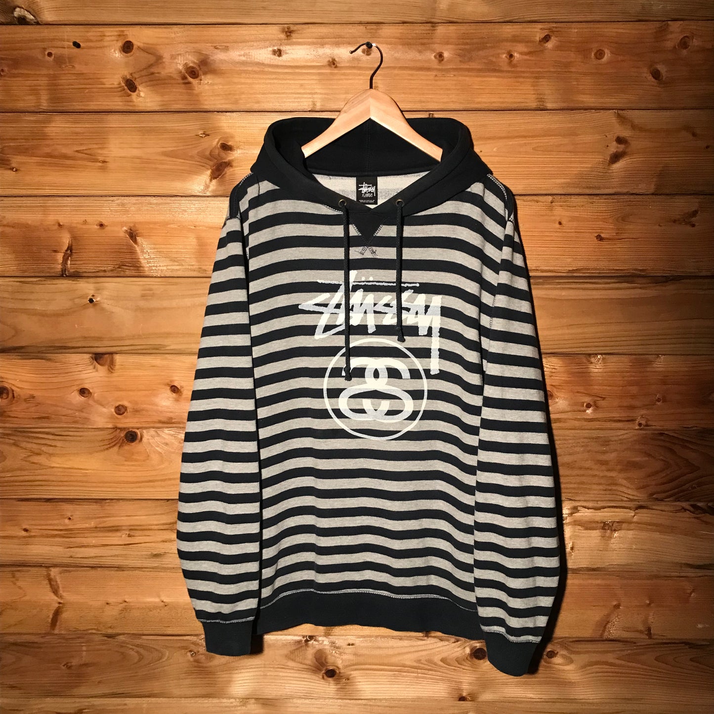 Stüssy Script and Link Striped hoodie