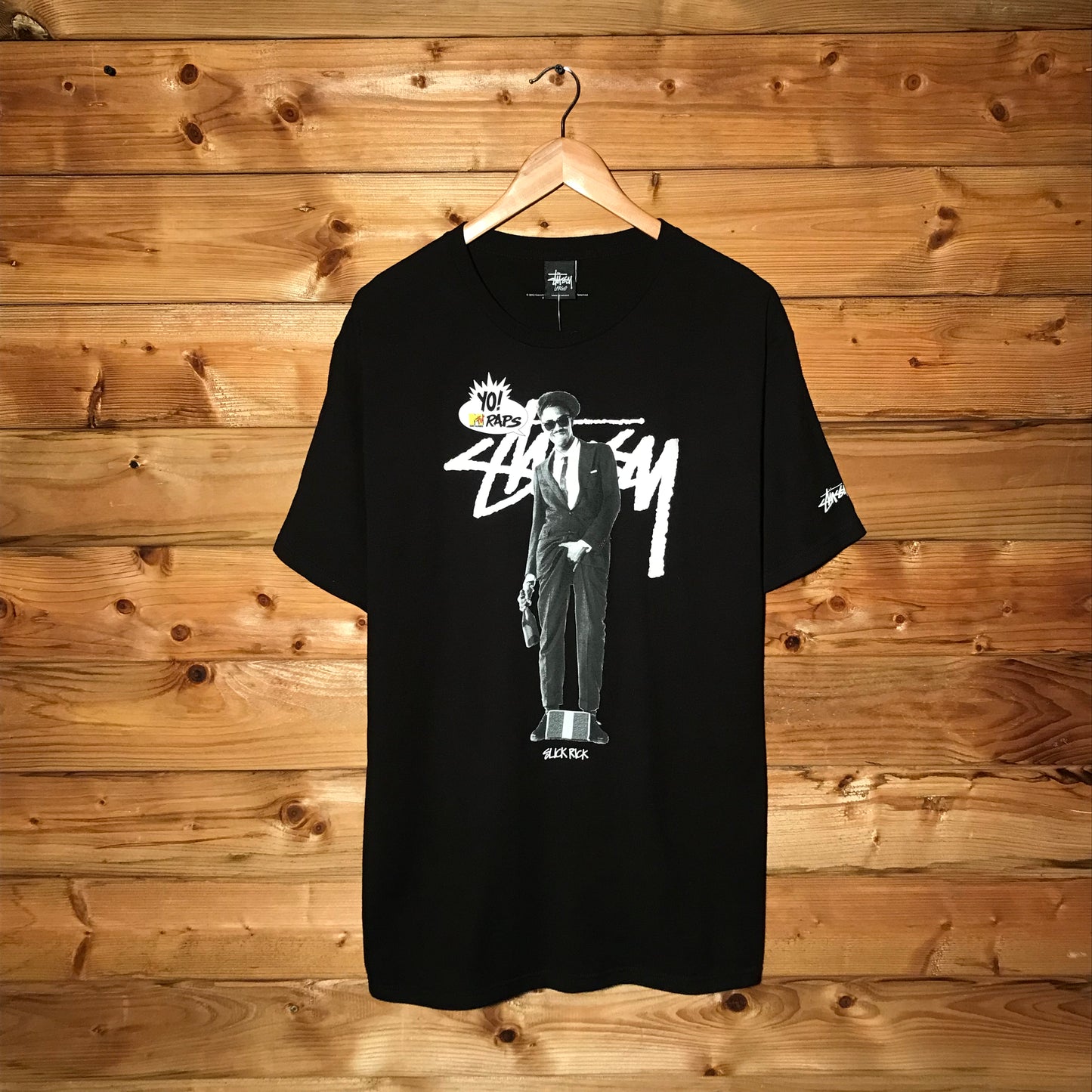 2013 Stüssy x MTV Raps Slick Rick Script Spellout t shirt