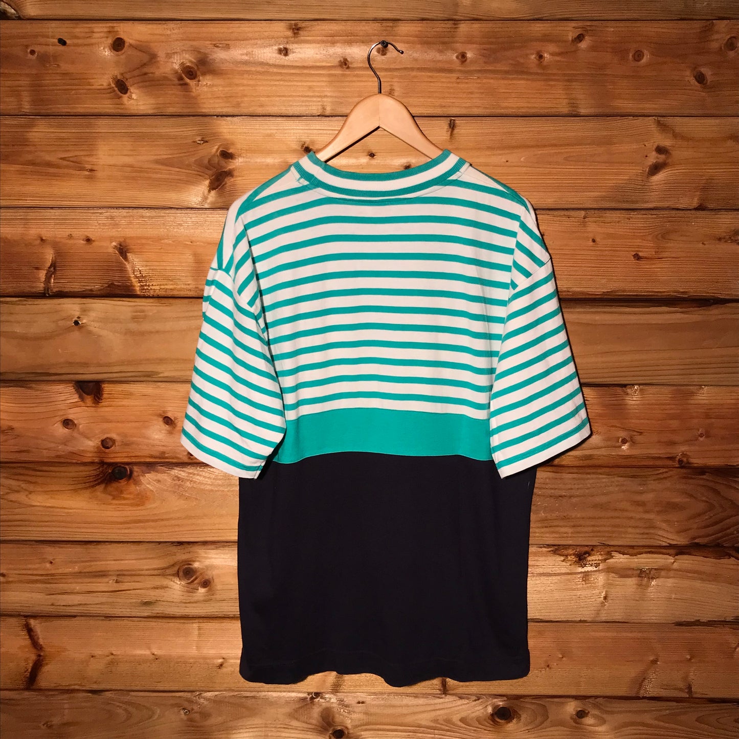 80s Gabicci Sailing Striped Spellout t shirt