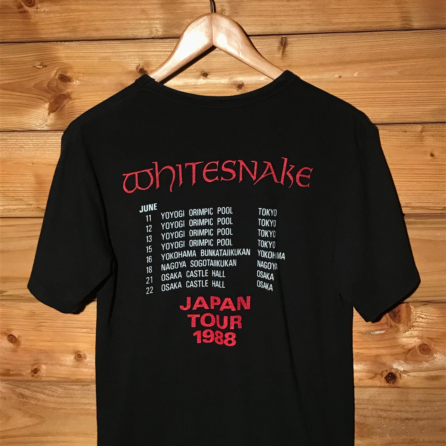 1988 Whitesnake David Coverdale Japan Tour t shirt