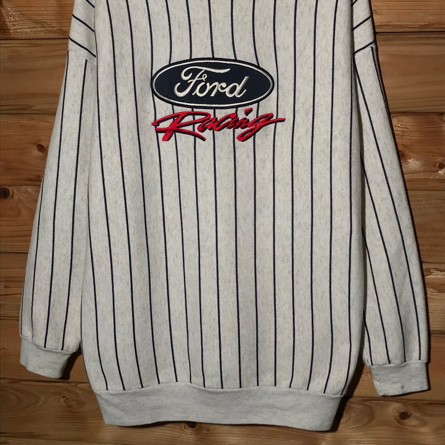90s Ford Racing Centre Spellout Pinstripe sweatshirt