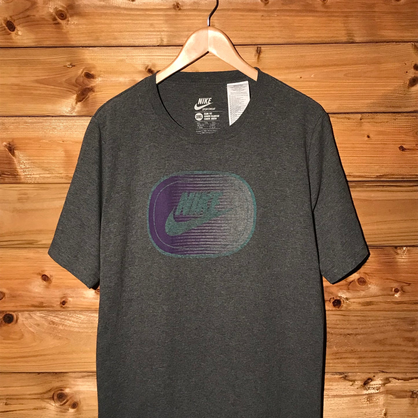 Nike Centre Swoosh and Spellout Lined t shirt