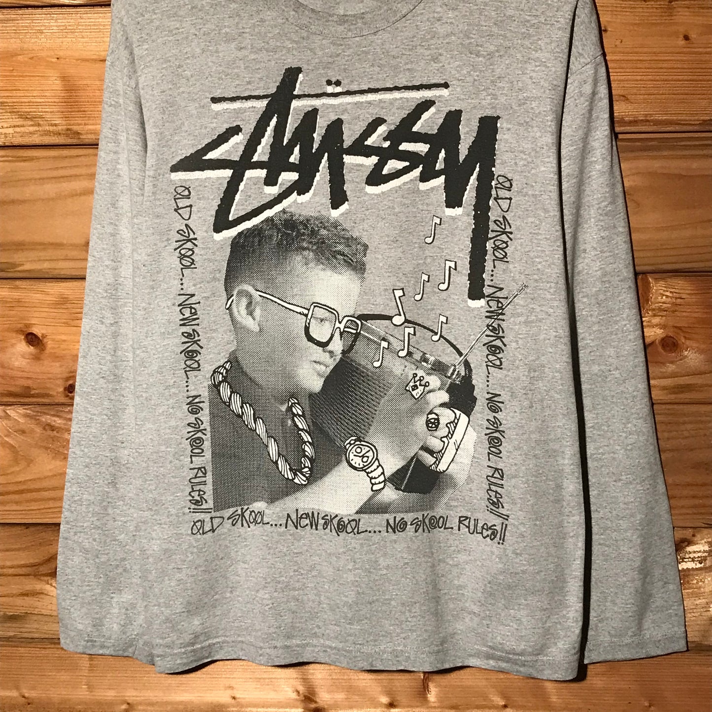 Stüssy No Skool Rules!! Boombox Kid long sleeve t shirt