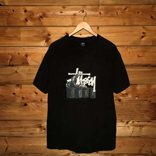 Stüssy Bin Street Photo Centre Script Spellout t shirt