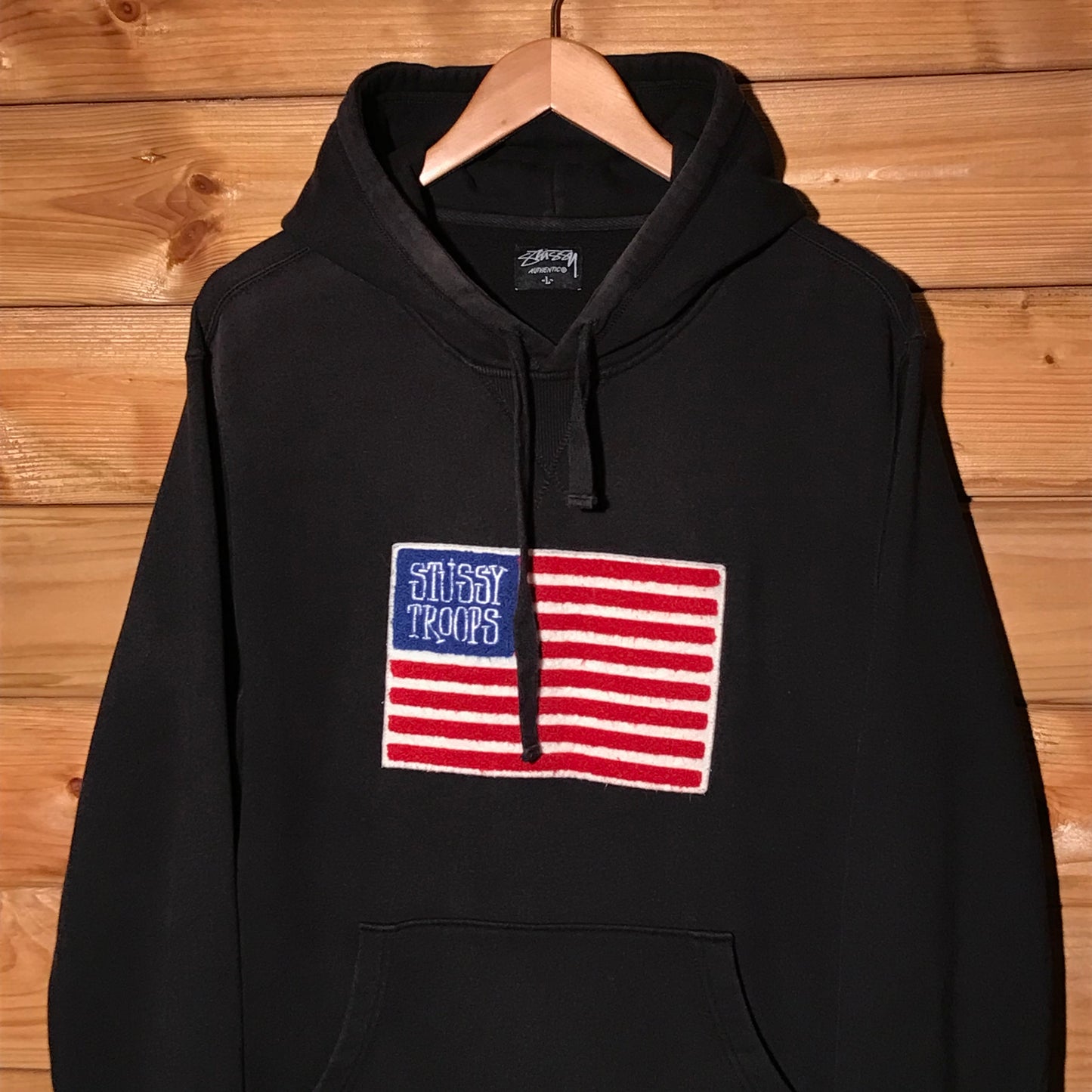 Stüssy Troops USA Flag Patch hoodie