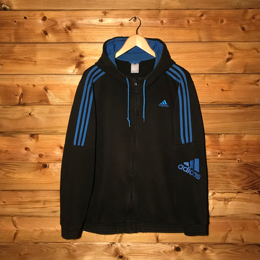 Adidas Half Striped Spellout zip up hoodie