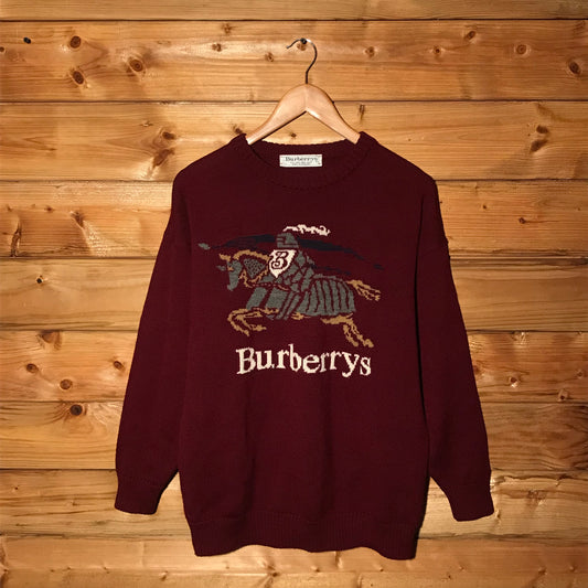 90s Burberry Equestrian Knight knit sweatshirt