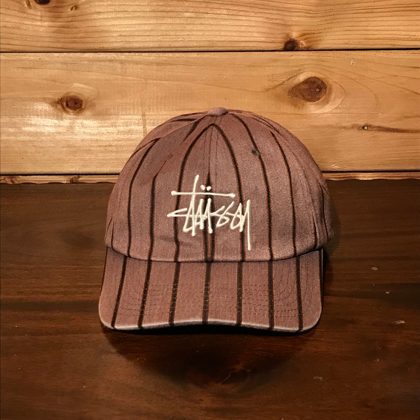 Stüssy Pinstripe Script Spellout cap