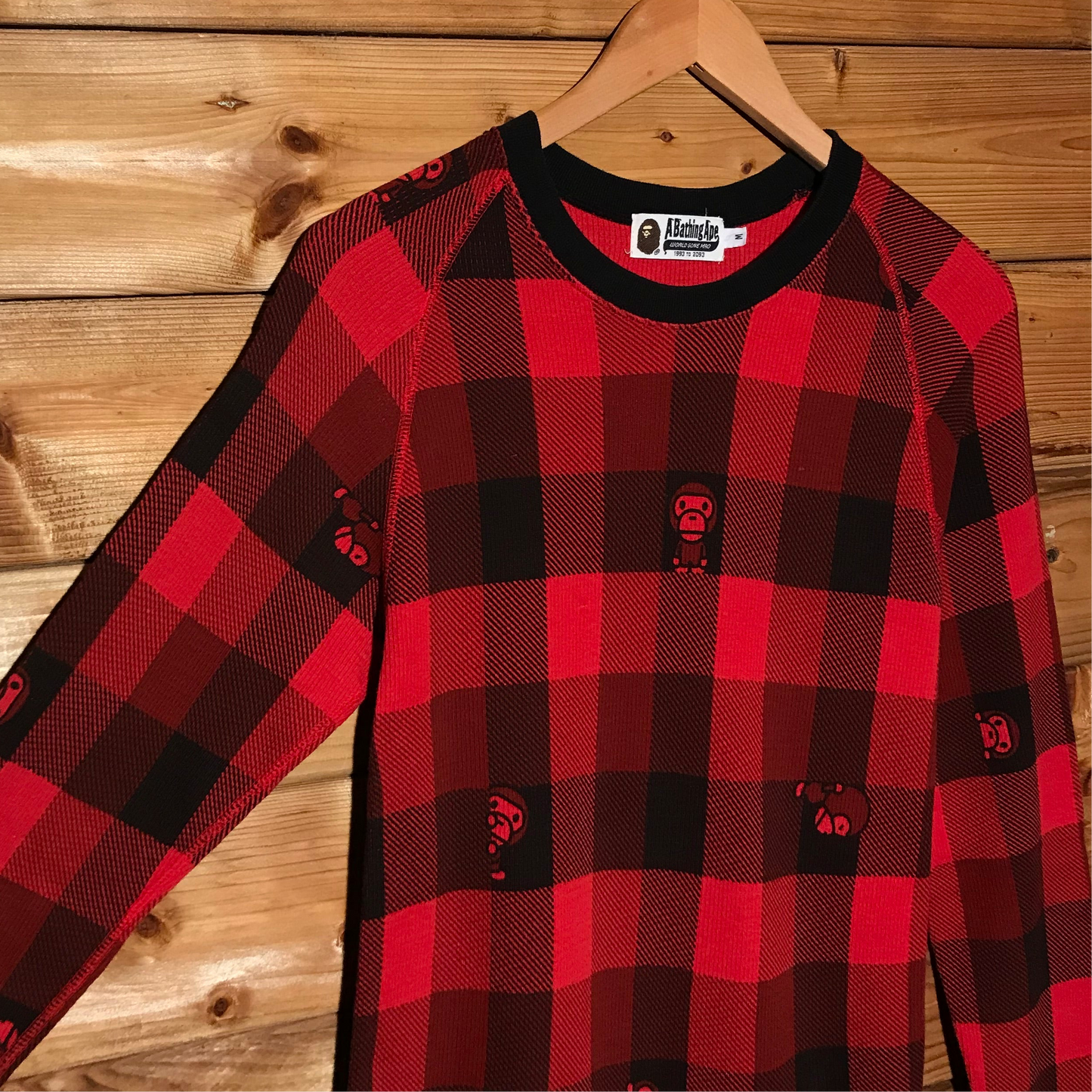 Baby Milo, A Bathing Ape Plaid Tartan AOP long sleeve t shirt