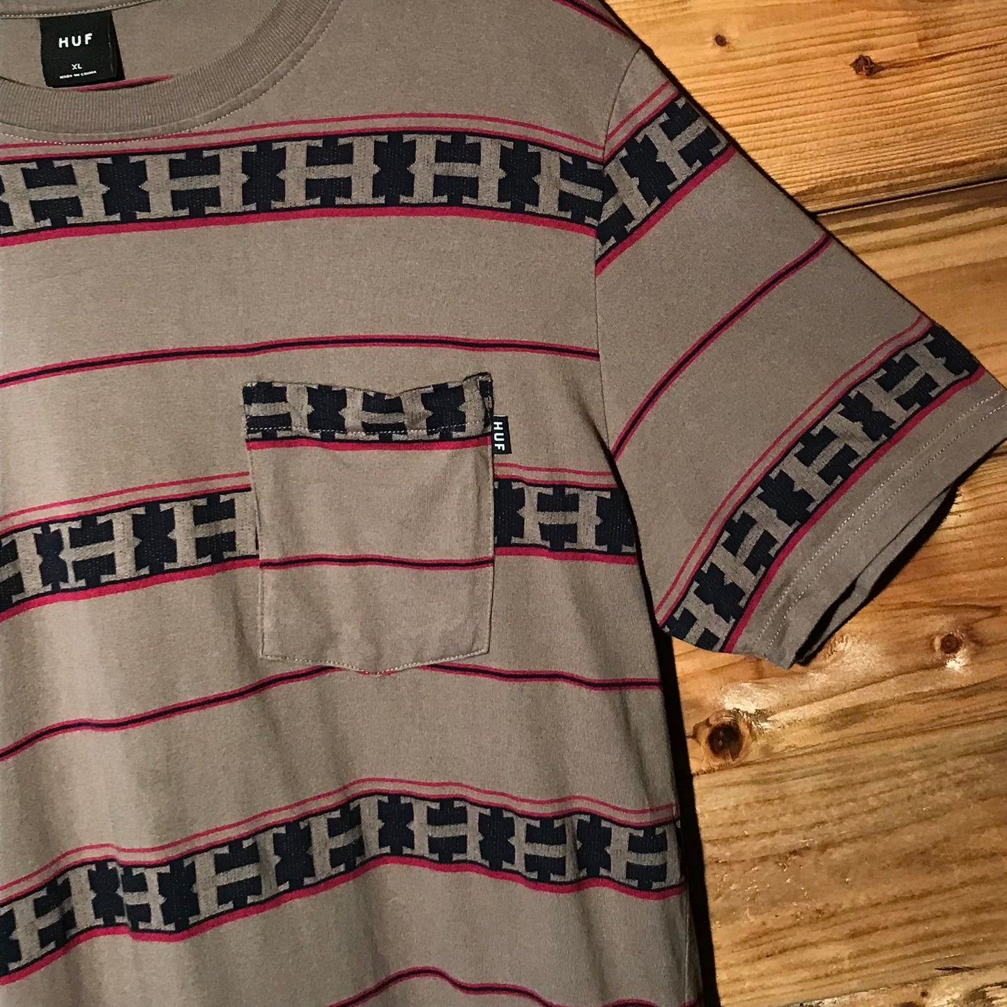 HUF Multi Striped Pocket t shirt