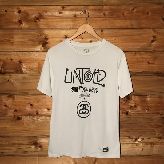2013 Stüssy x UNTOLD Stuff You Need Centre Spellout t shirt