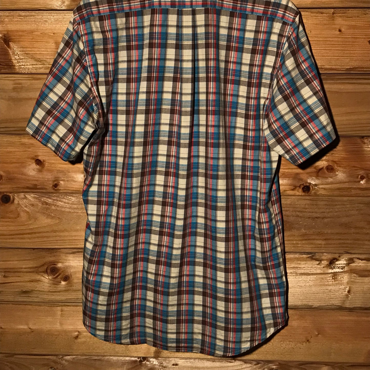 90s Stüssy Plaid Corner Script short sleeve button up shirt