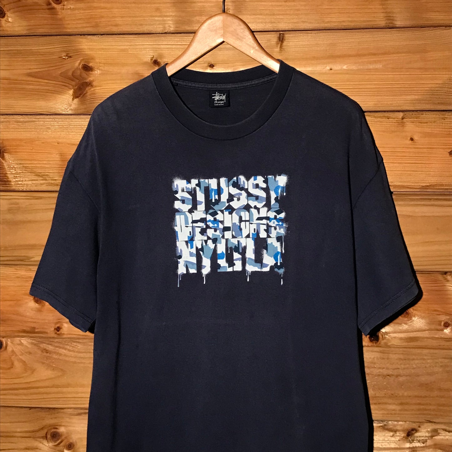 Stüssy Designs NYLTLA Drip Effect Block Spellout t shirt