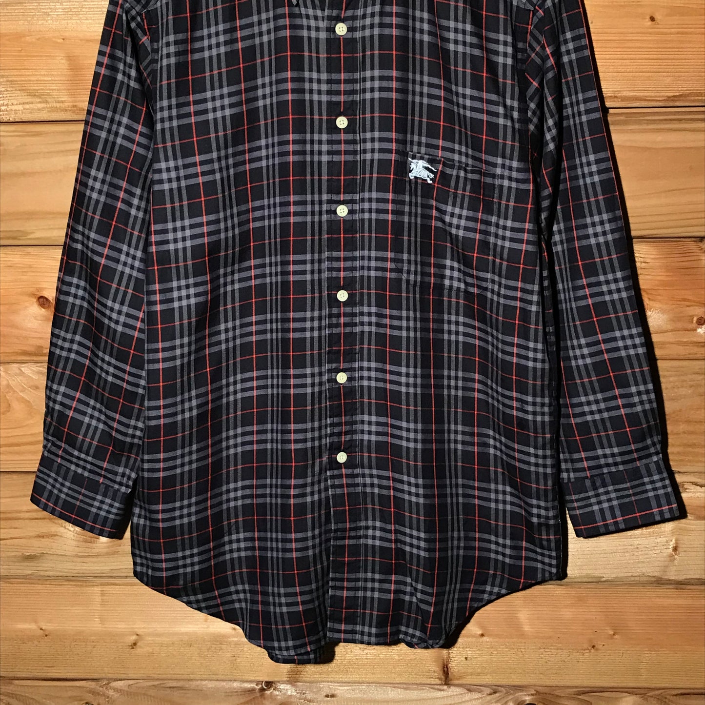 90s Burberry Nova Check Pattern long sleeve button up shirt