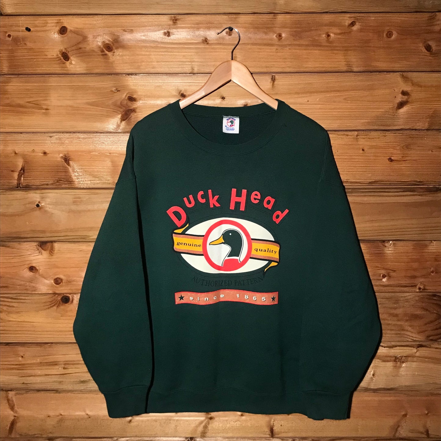 90s Duck Head Authorized Pattern Spellout sweatshirt