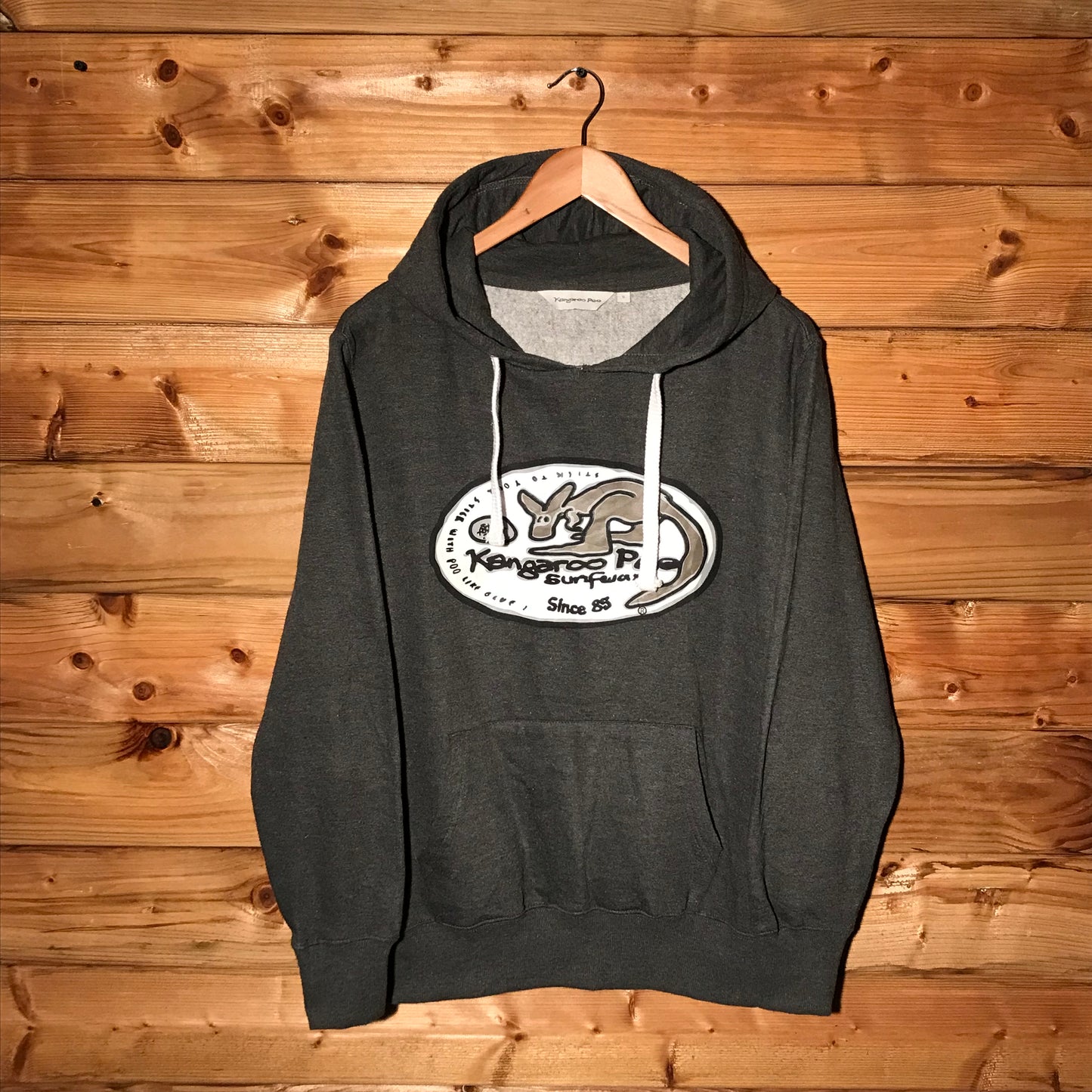 Kangaroo Poo Surfwear Centre Spellout hoodie