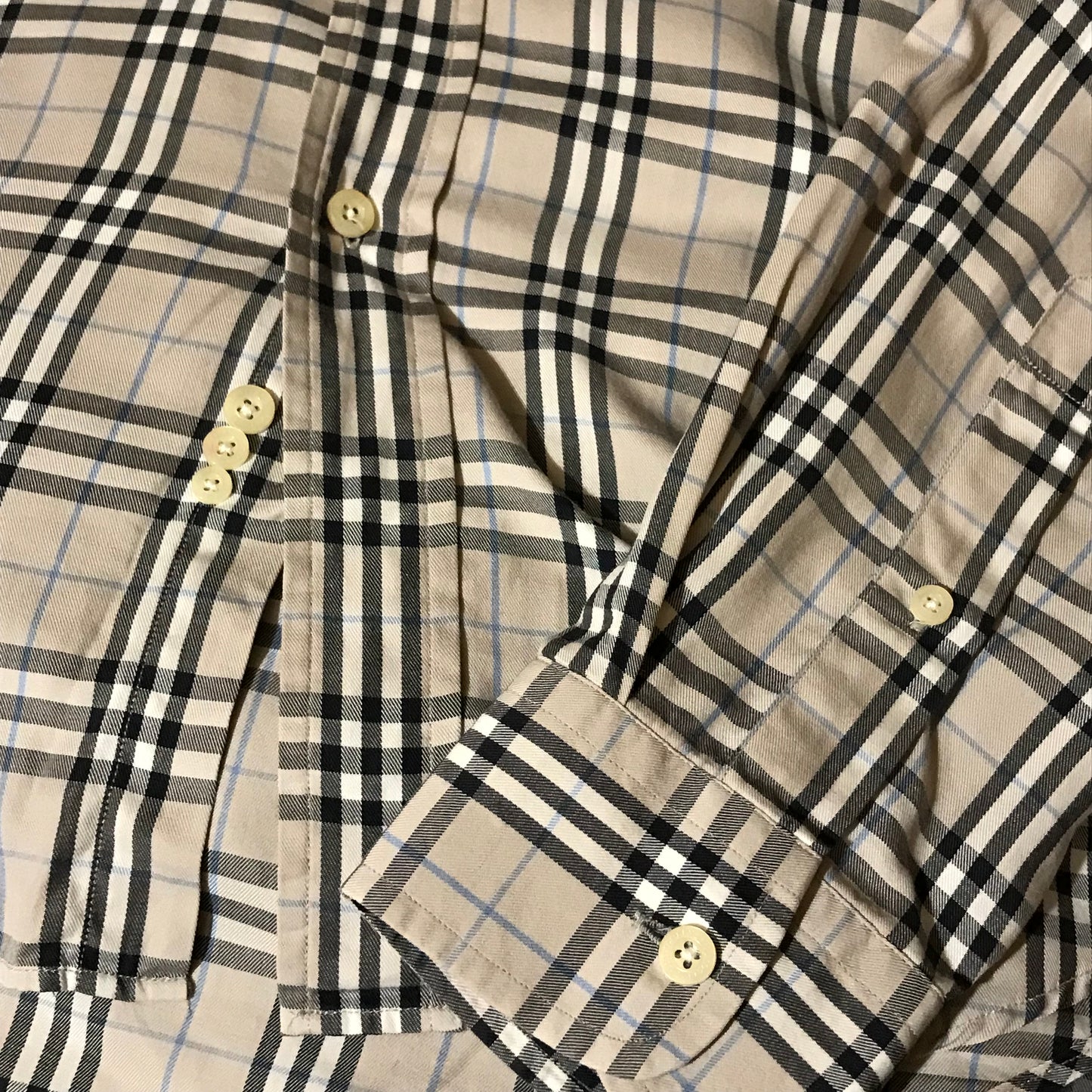 90s Burberry Nova Check Pattern long sleeve button up shirt