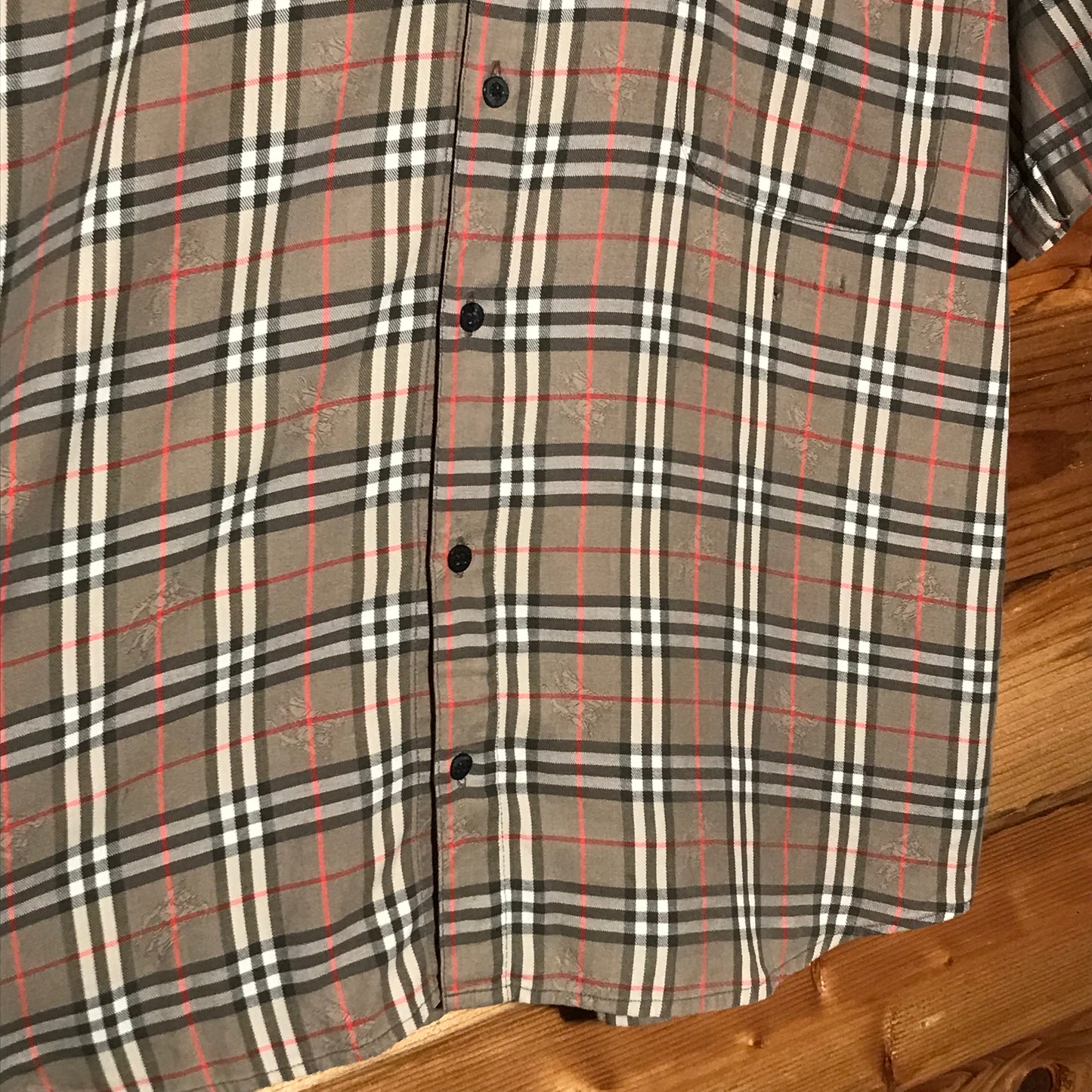 90s Burberry Nova Check Pattern button up shirt