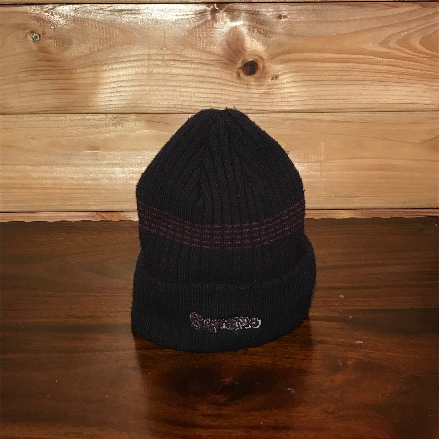 Supreme x Mark Gonzales Spellout Striped beanie