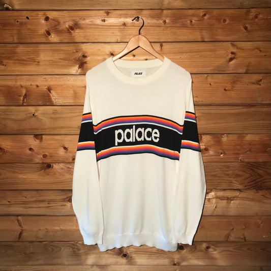 Palace Multi Stripe Spellout knit sweatshirt