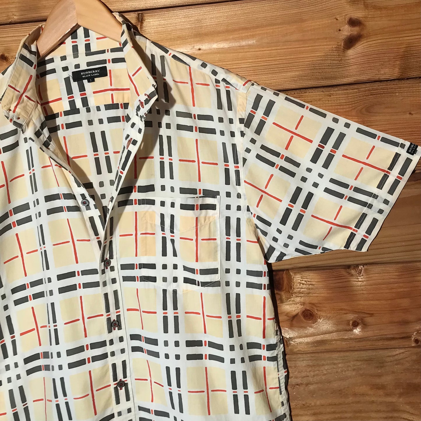 Burberry Black Label Nova Check Pattern short sleeve button up shirt