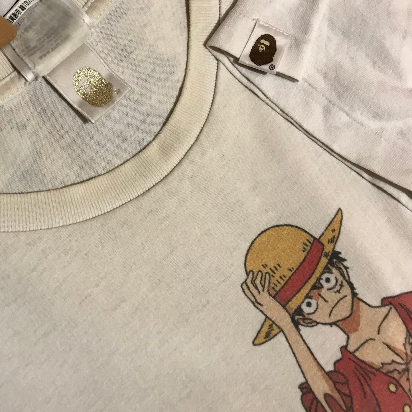 2012 Bape, A Bathing Ape x One Piece Luffy Character t shirt