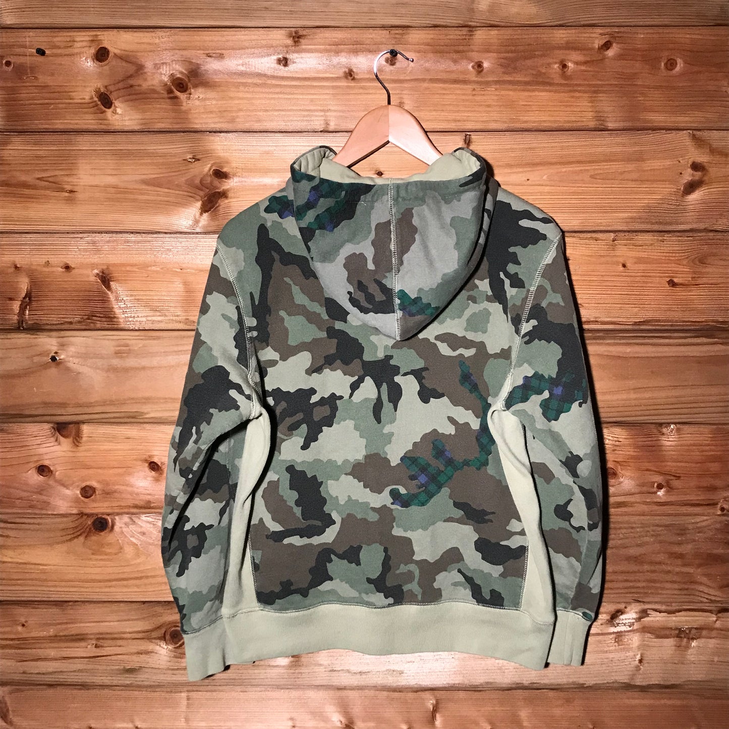 Stüssy Outer Gear Tartan Camo Spellout zip up hoodie