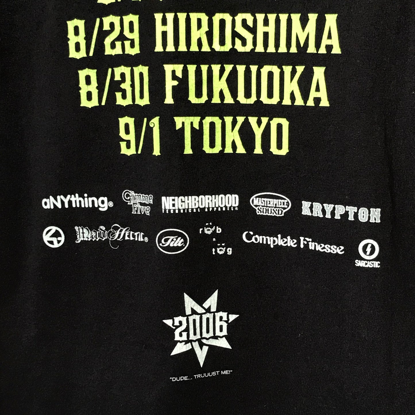 2006 Stüssy Life Partners Japan Tour t shirt