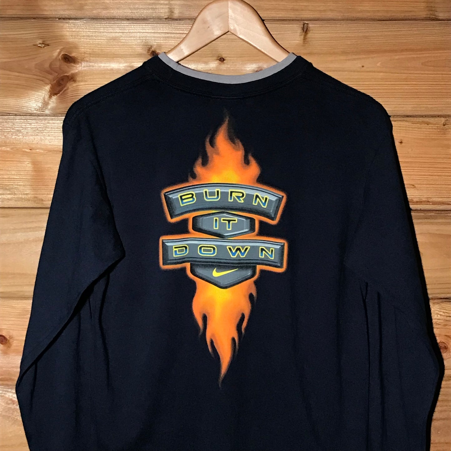 2005 Nike Burn it Down Rugby Ball long sleeve t shirt