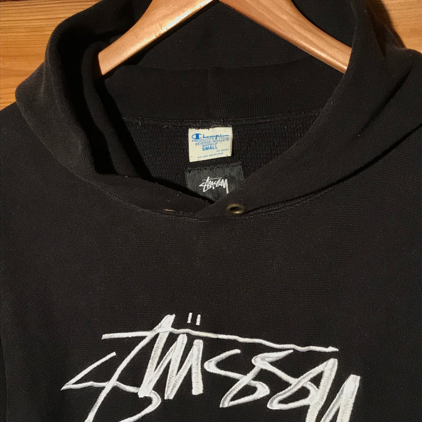 Stüssy x Champion Thin Script hoodie