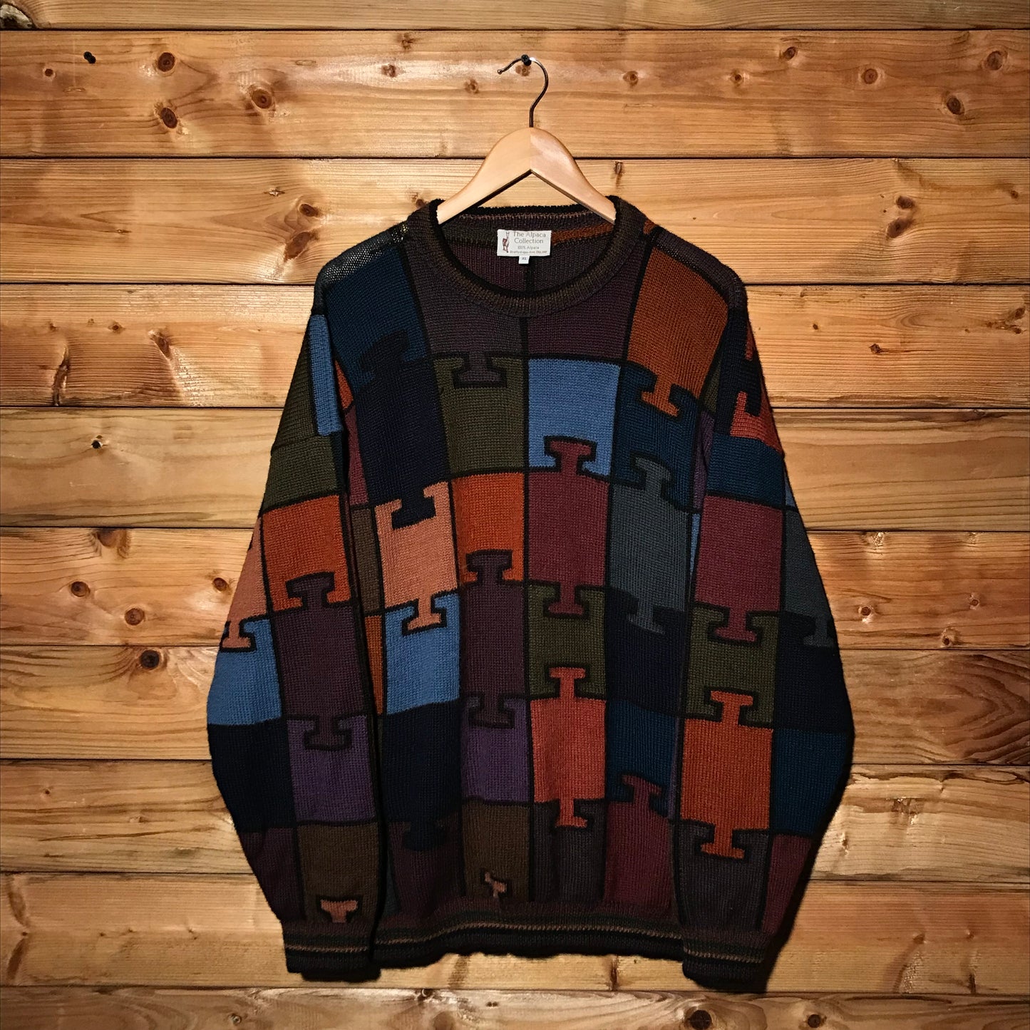 90s The Alpaca Collection Puzzle Style knit sweatshirt