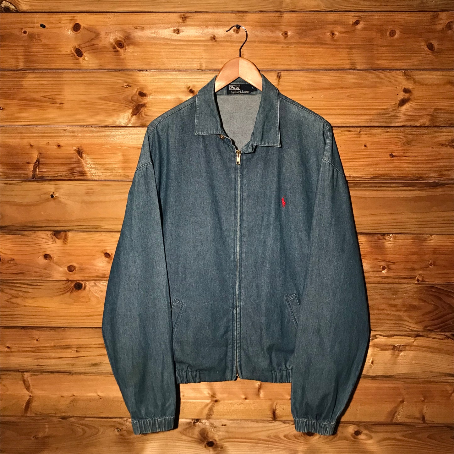 90s Polo Ralph Lauren denim harrington jacket