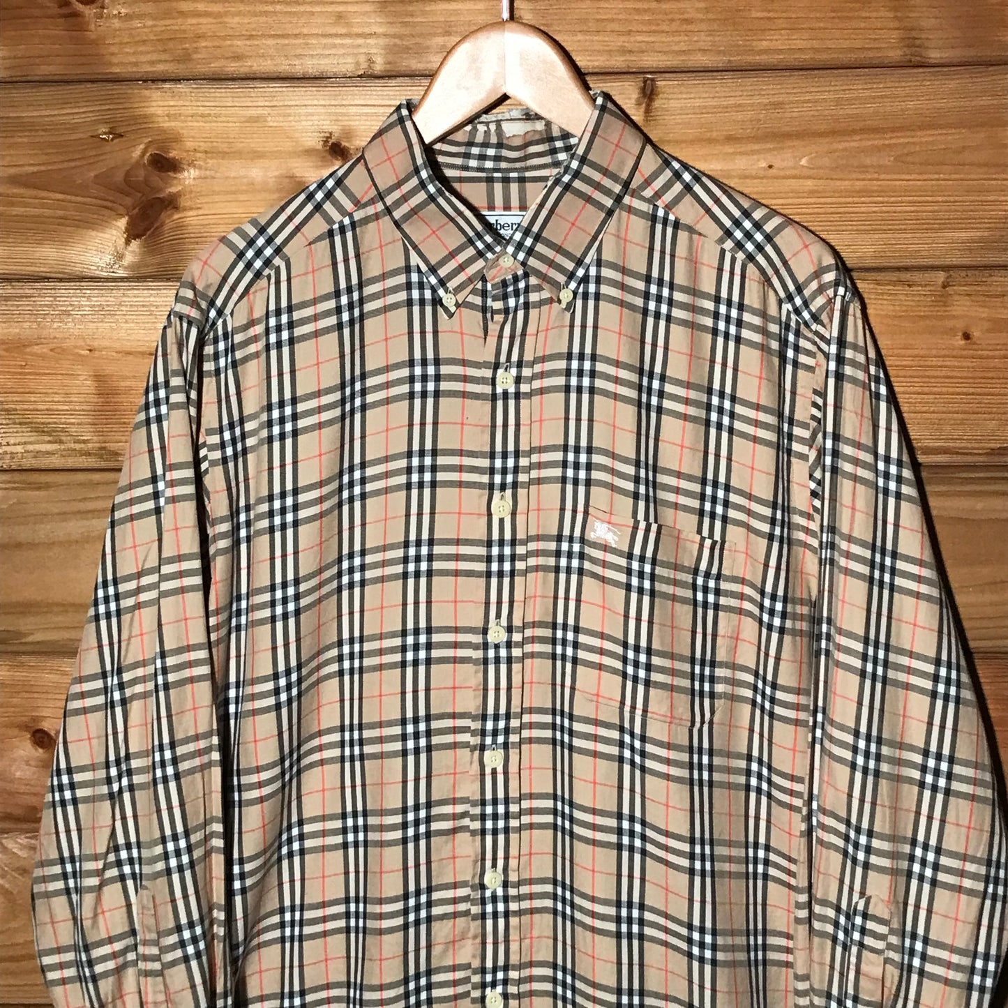 90s Burberry Nova Check Pattern button up shirt