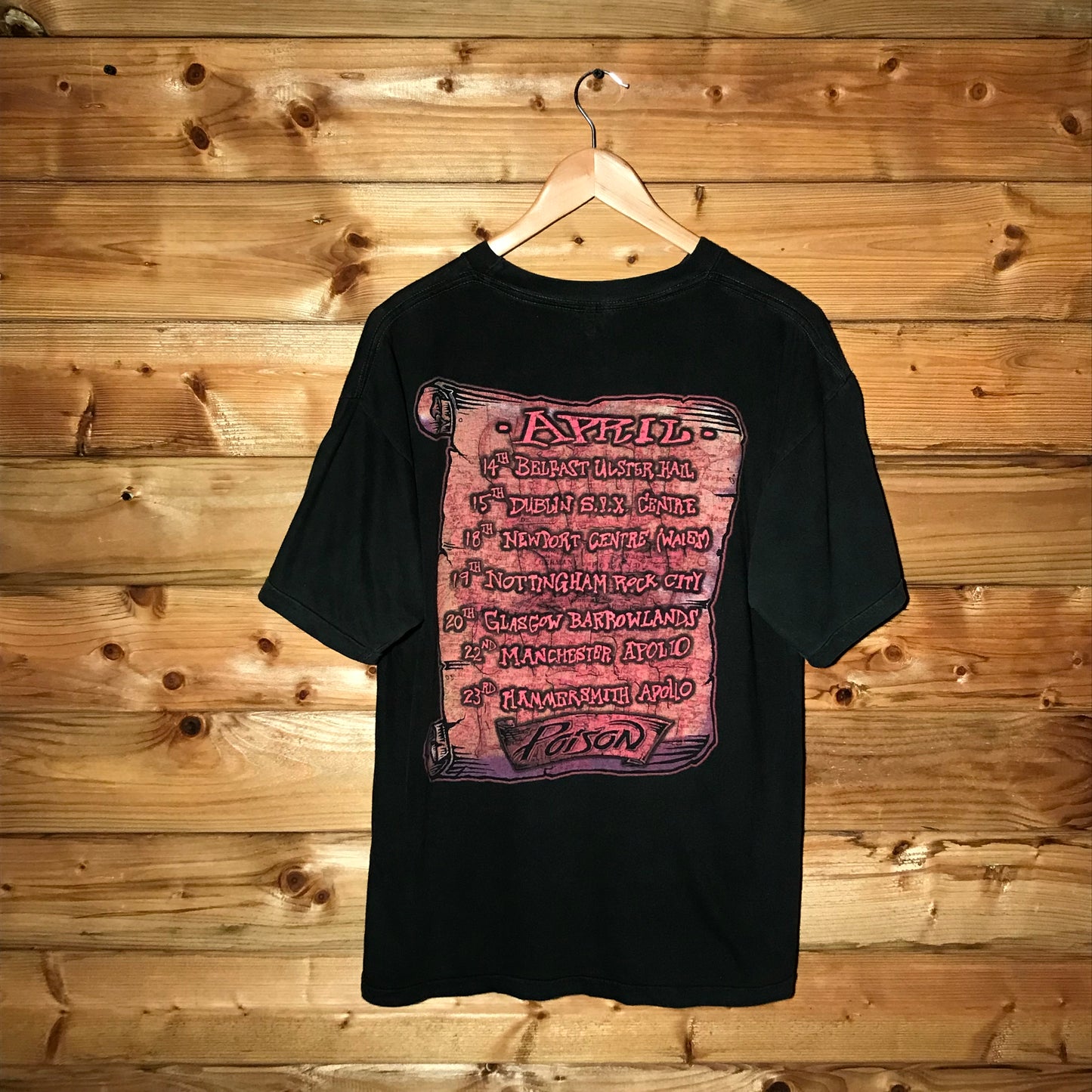 1993 Poison Seven Dates Over Europe Tour t shirt