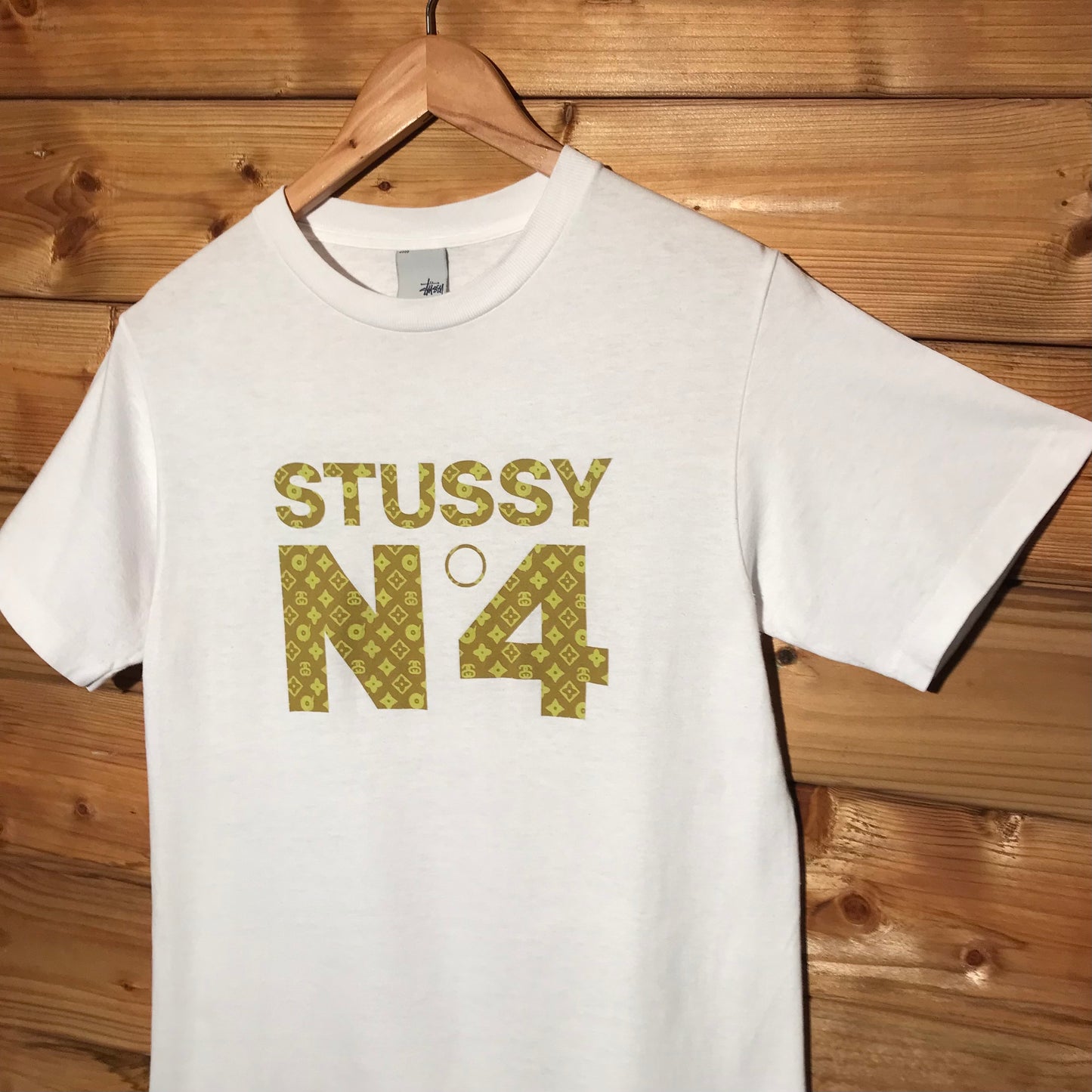 Stüssy N4 Louis Vuitton Monogram Parody Centre Spellout t shirt