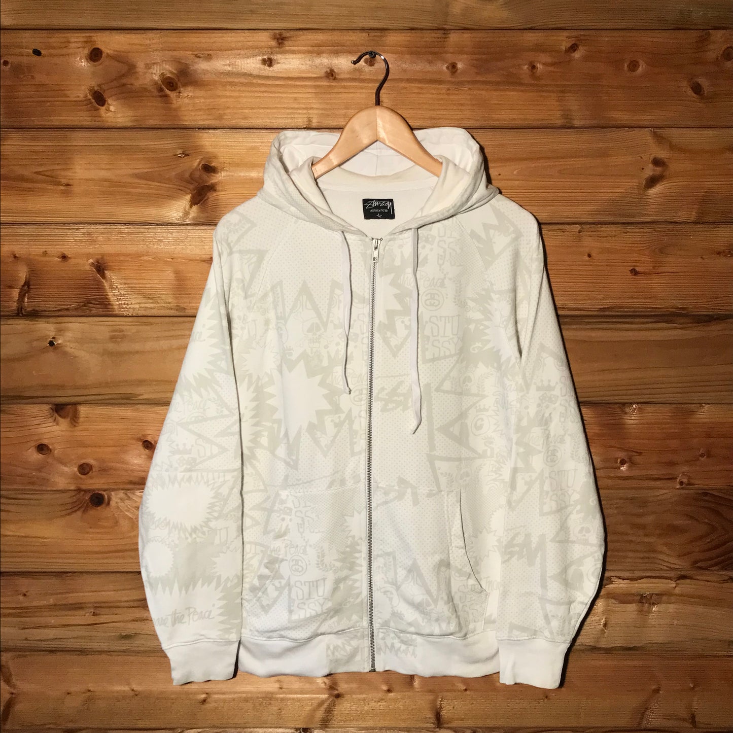 Stüssy Tonal Speech Bubbles zip up hoodie