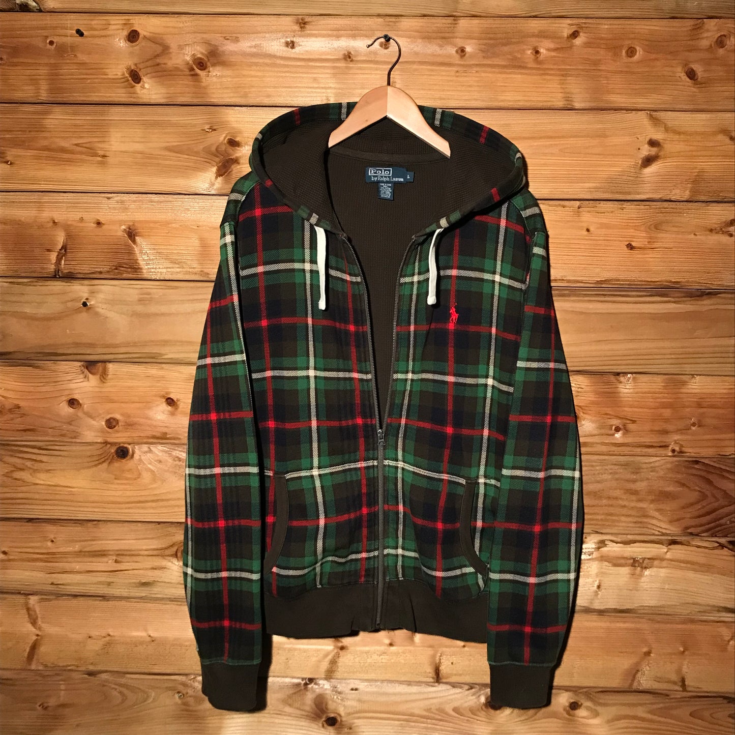 Polo Ralph Lauren Plaid Pattern AOP zip up hoodie