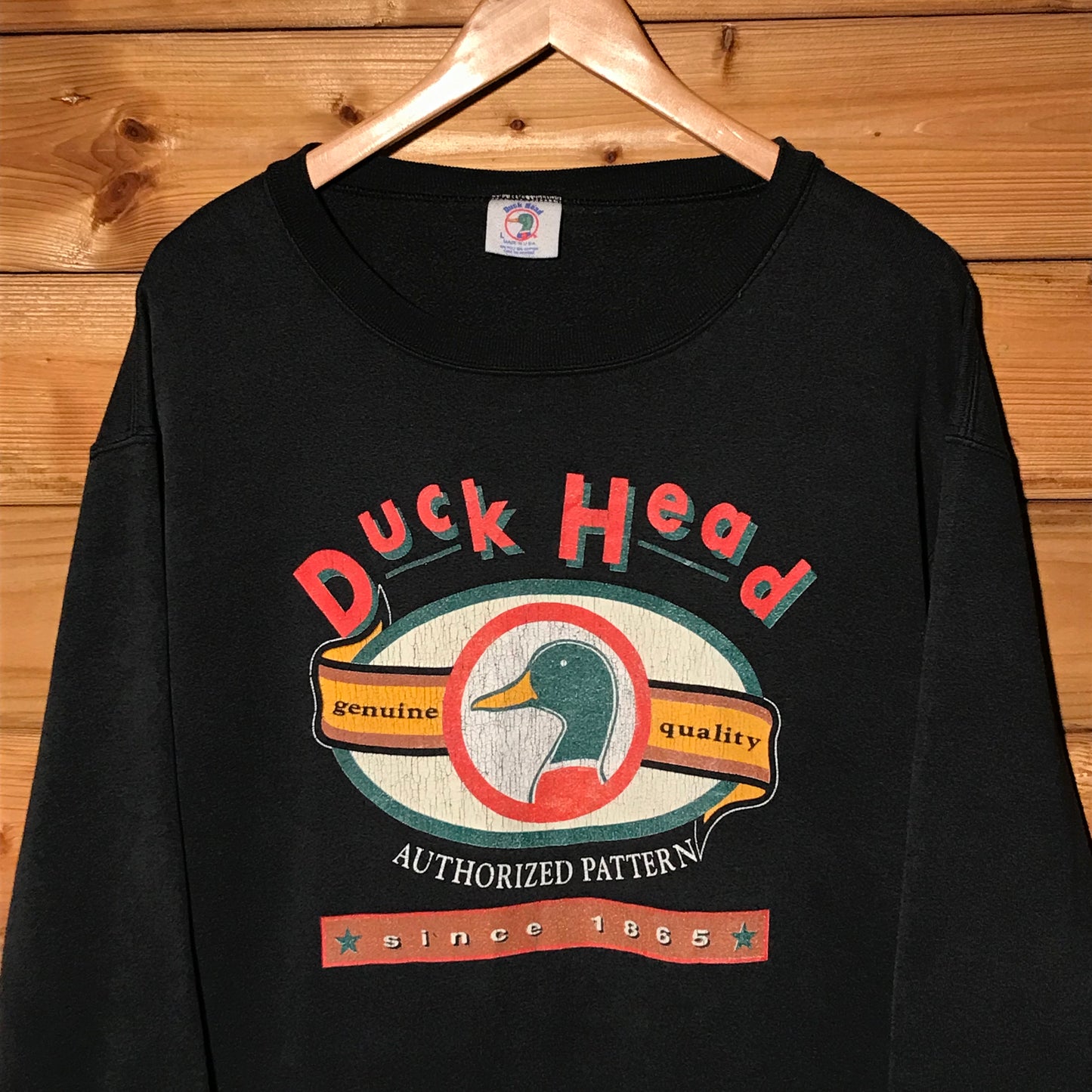 90s Duck Head Authorized Pattern Spellout sweatshirt