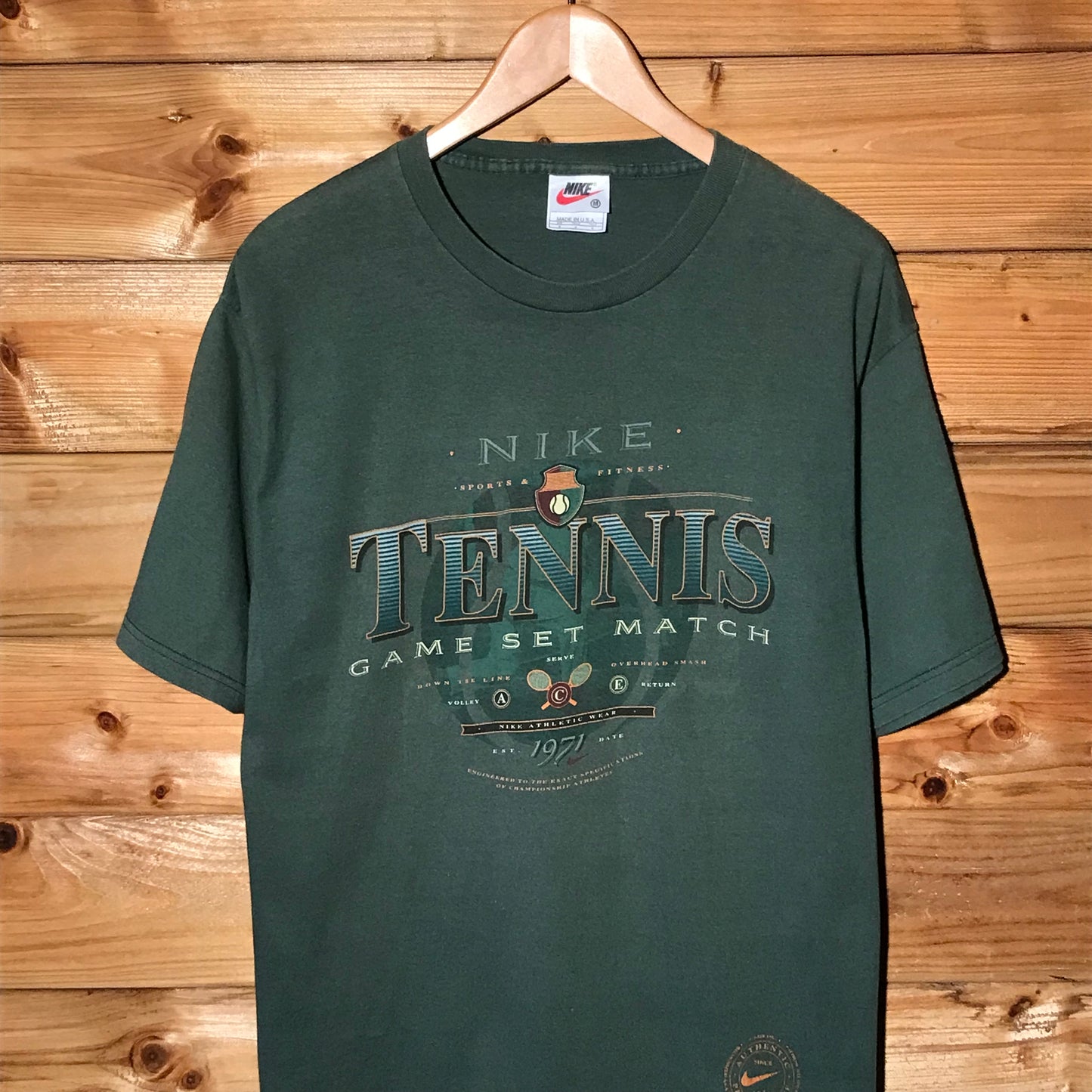 90s Nike Tennis Game Set Match Centre Spellout t shirt