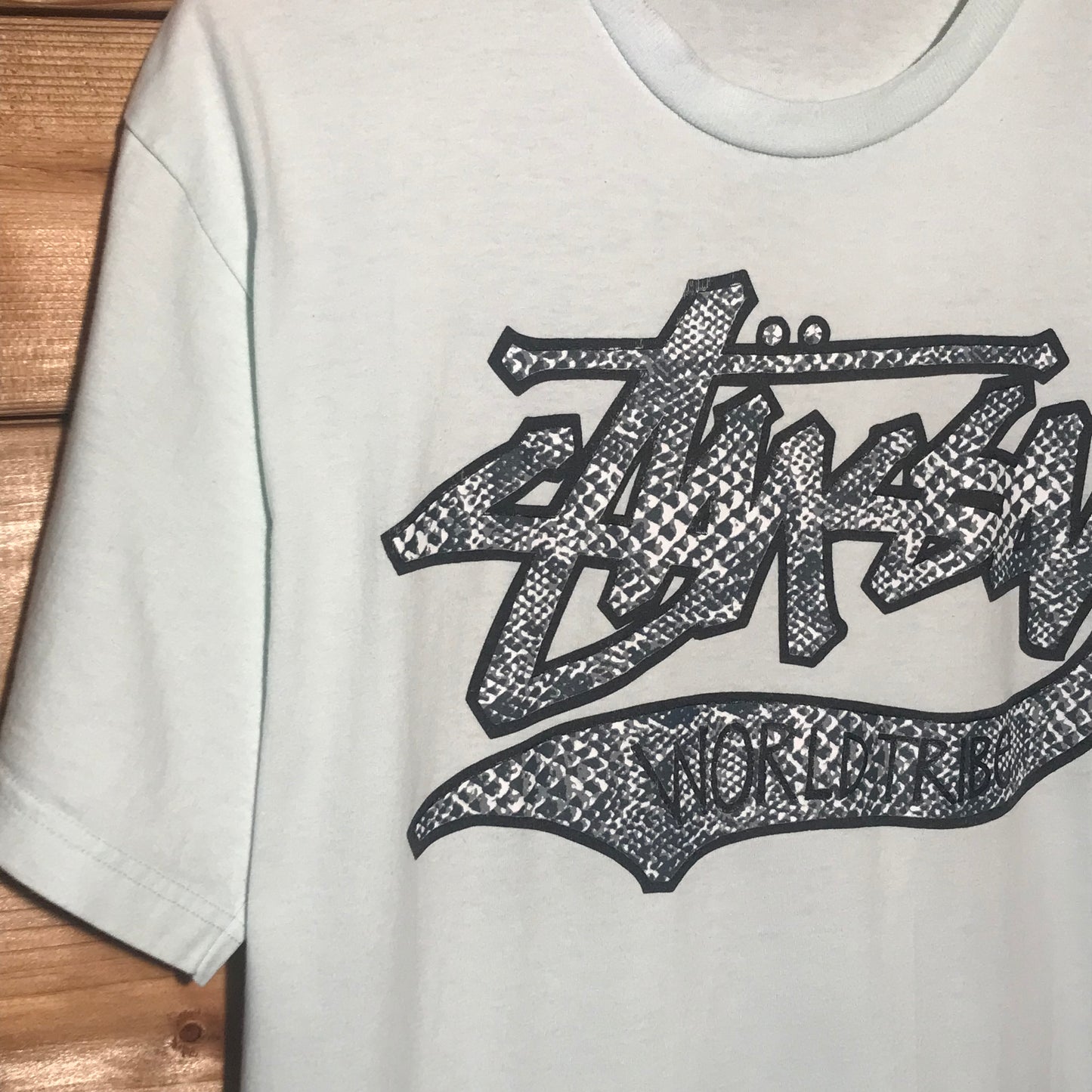 Stüssy World Tribe Script Spellout t shirt