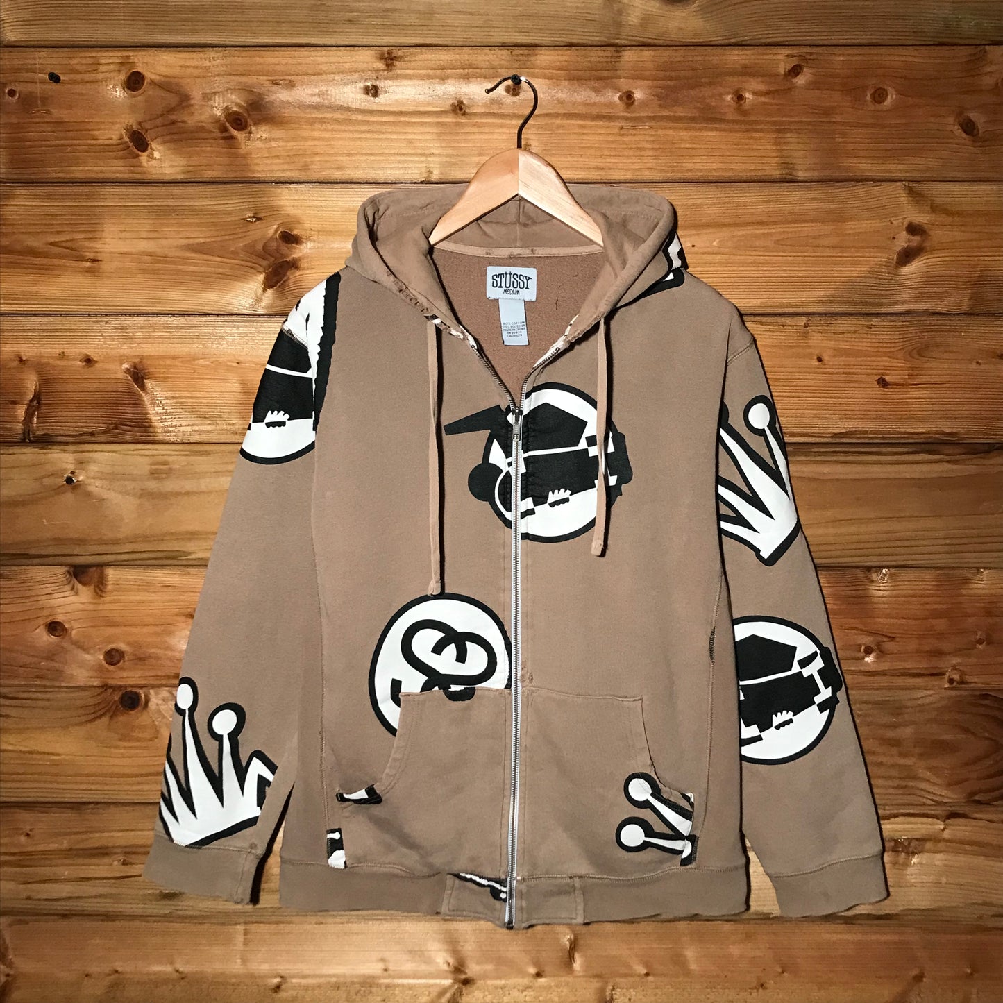 Stüssy Motifs AOP zip up hoodie