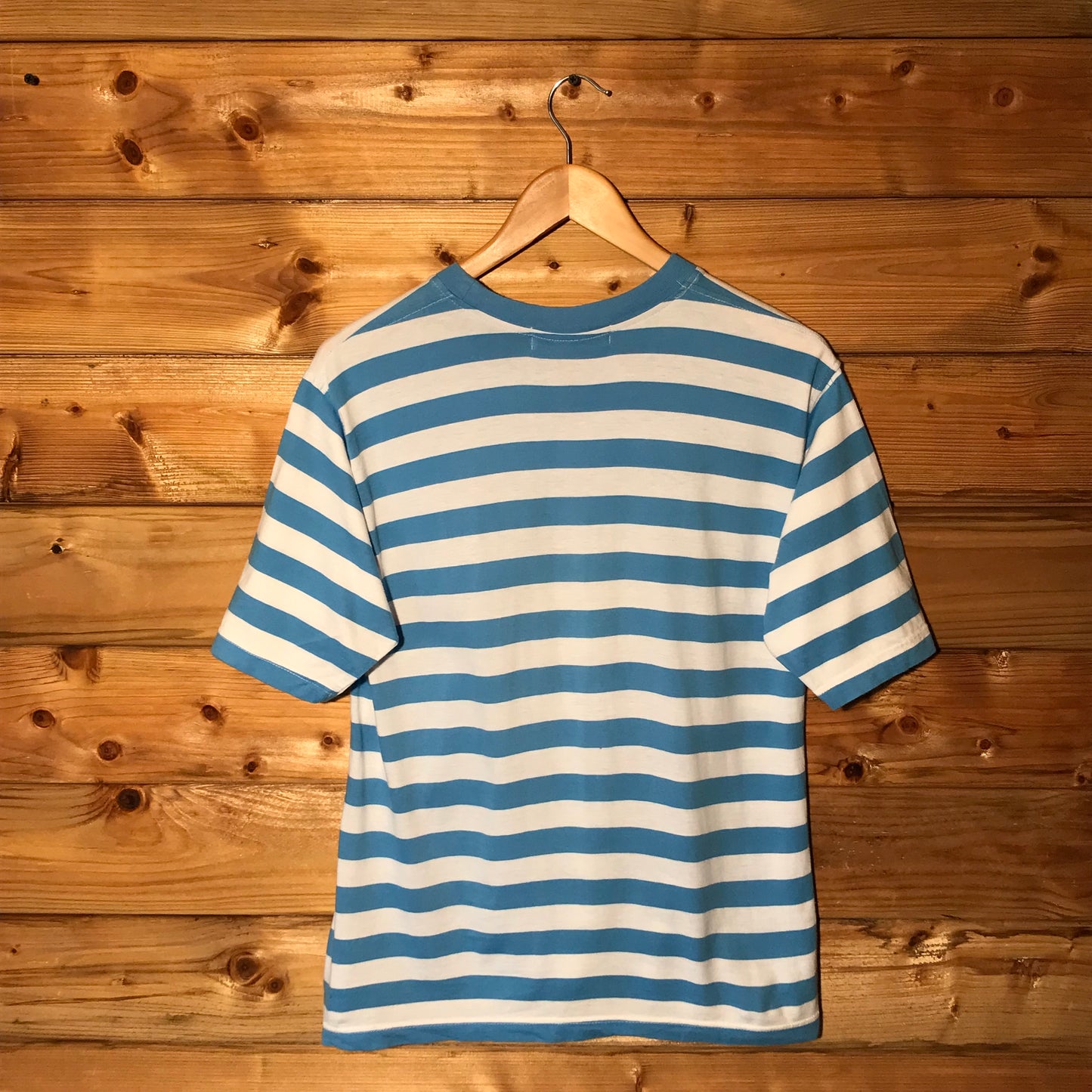 90s Burberry Equestrian Knight Striped AOP t shirt