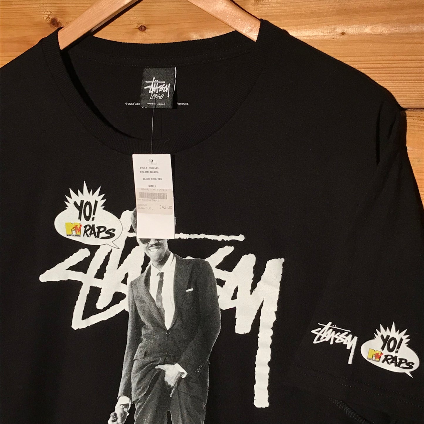 2013 Stüssy x MTV Raps Slick Rick Script Spellout t shirt